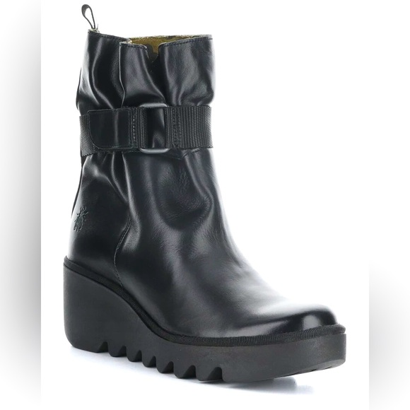 Fly London Platform Wedge BootieEU 39 US 8.5 Like New Hard...
